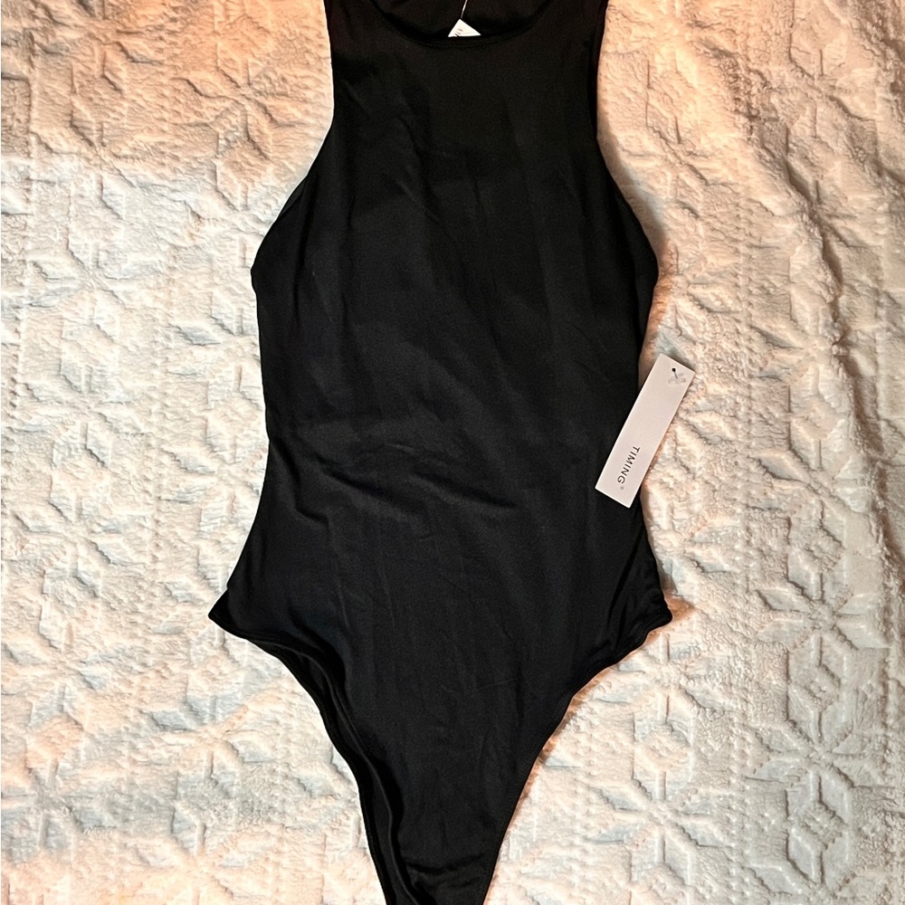 Timing black sleeveless bodysuit - Size Small
